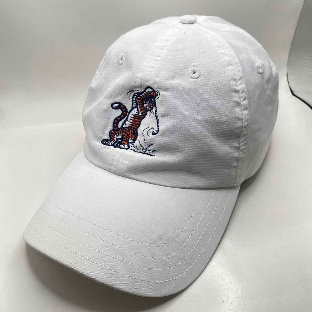 AUBURN TIGERS Golf Team Hat Mens OSFA White Embroidered Tiger Mascot NCAA